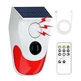 Chatthen Sistemas de seguridad para el hogar, alarma solar con sensor de movimiento con monitoreo remoto, alarma de casa exterior resistente a la...