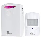 1byone Alarma de Seguridad, Sensor de Movimiento inalámbrico del Sistema de Seguridad para casa, 1 Sensor & 1 Receptor